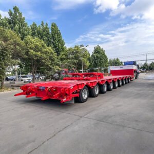 9 axle heavy duty lowboy trailer for oversized machinery transport