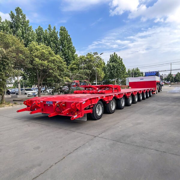 9 axle heavy duty lowboy trailer for oversized machinery transport