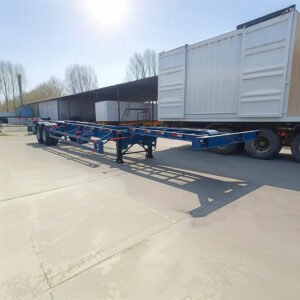 ZW Group 2 Axle 40FT Skeletal Semi Trailer with high-strength steel frame and container twist locks