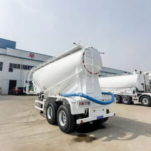 2 Axle 30 Ton Cement Tanker Trailer with V Shape Tanker Body for Bulk Cement Transport