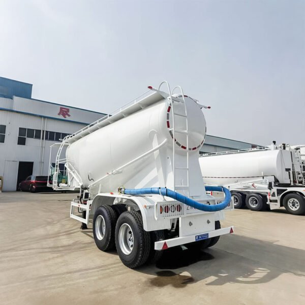 2 Axle 30 Ton Cement Tanker Trailer with V Shape Tanker Body for Bulk Cement Transport