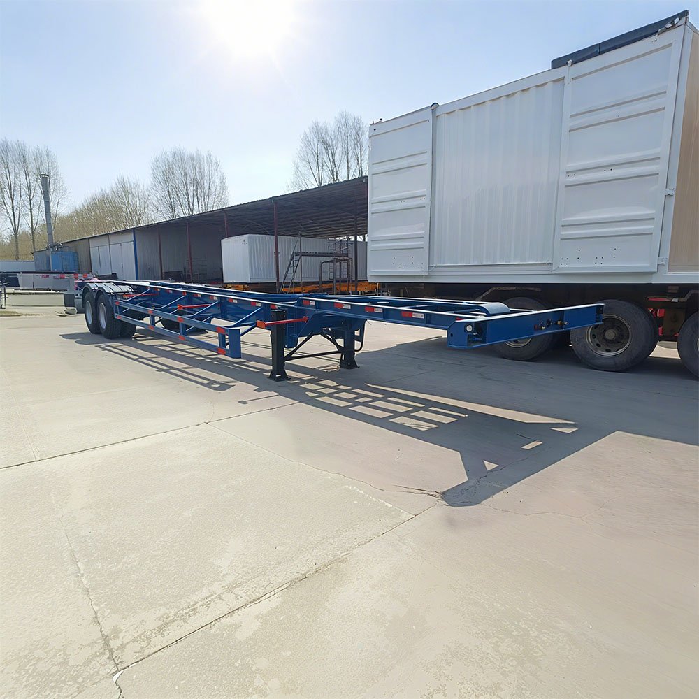 ZW Group 2 Axle 40FT Skeletal Semi Trailer with high-strength steel frame and container twist locks