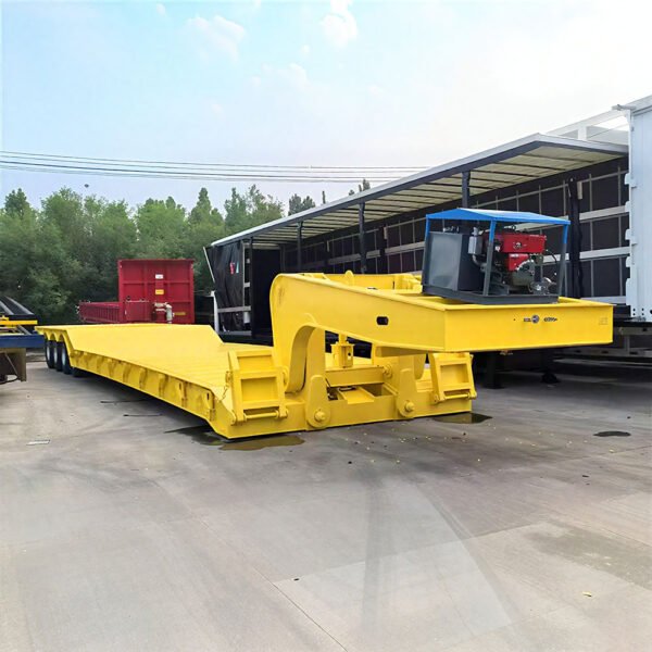 ZW Group 4 Axle 100T Gooseneck Trailer for heavy machinery transport