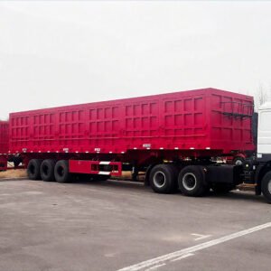ZW Group 3-Axle Side Tipper Semi Trailer front-side view with side tipping design and heavy-duty suspension system
