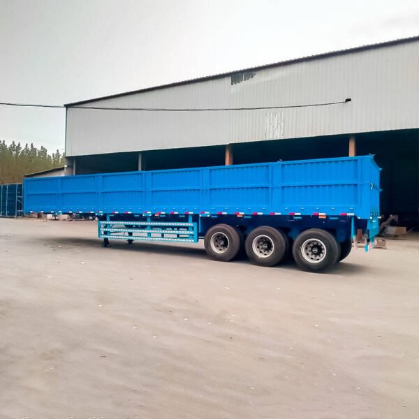 ZW Group 3-Axle Side Wall Semi Trailer front view with high side walls and strong chassis
