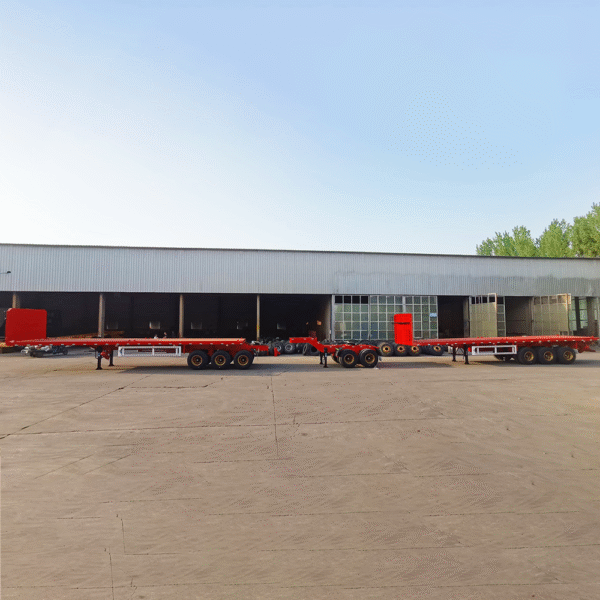 3 Axle Superlink Flatbed Semi Trailer with Heavy-Duty Suspension and Custom Platform