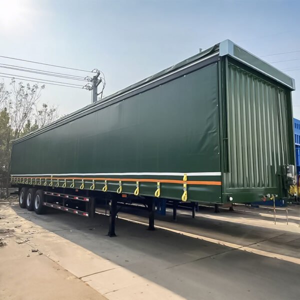 3-Axle Curtain Cargo Trailer with sliding PVC curtain system