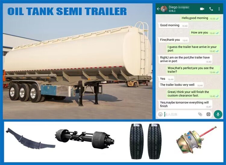 Happy customer giving positive feedback on oil tanker trailer quality and performance