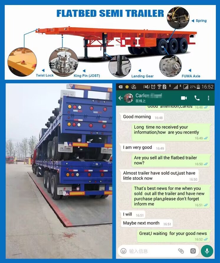 Customer feedback and testimonial for flatbed semi trailer showcasing satisfaction and reliability.
