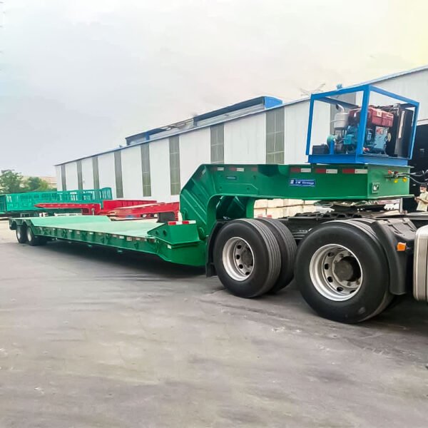 2 Axle 60 Ton Removable Gooseneck Lowboy Trailer front view