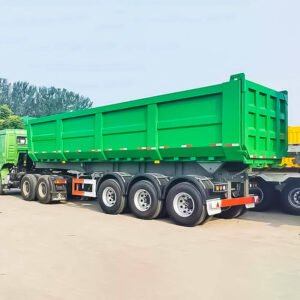 33CBM end dump semi trailer by ZW Group with heavy-duty chassis for bulk cargo transport
