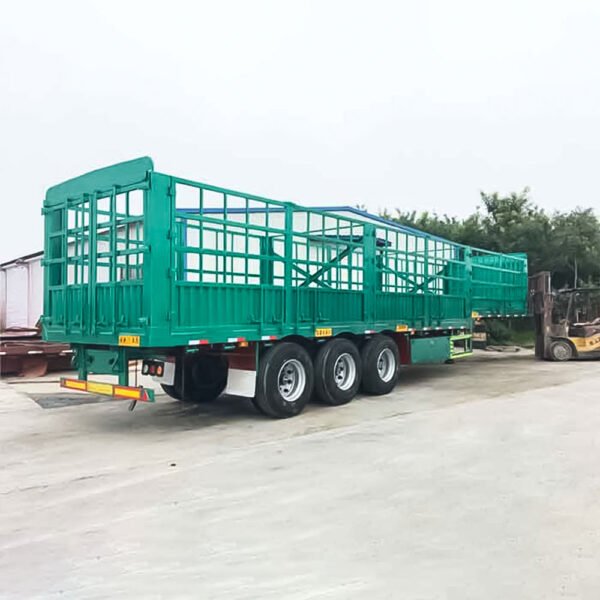 3 Axle 60T Fence Cargo Semi Trailer by ZW Group for heavy-duty cargo transport, side wall reinforced, tri-axle chassis