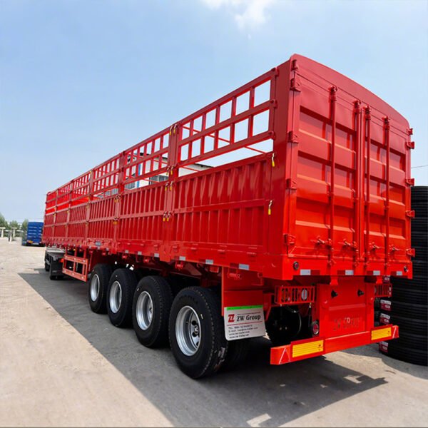 4-Axle Bulk Cargo Fence Semi Trailer full view