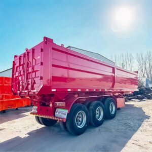 3 Axle 35CBM Hydraulic Dump Semi Trailer by ZW Group with heavy-duty steel body and FUWA axles