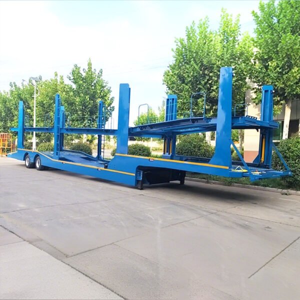 ZW Group 2 Axle Car Carrier Trailer transporting SUVs and sedans, durable flat-deck Superlink trailer for vehicle logistics