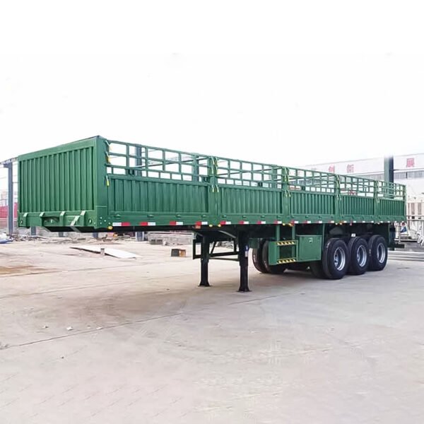 3 Axle 40FT Sidewall Semi Trailer with detachable side walls for bulk cargo and container transport