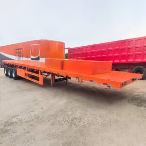 3 Axle 40FT Container Flatbed Semi Trailer with Steel Frame and Heavy-Duty Axles for ISO Container Transport