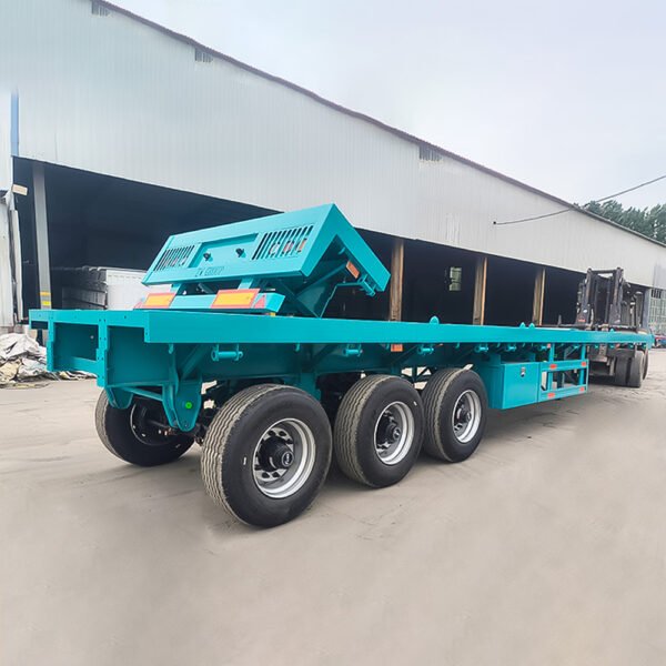 3 Axle 40FT Flatbed Semi Truck Trailer by ZW Group, durable flatbed for heavy cargo