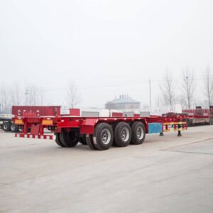 12m 20ft Skeletal Semi Trailer with FUWA axles for container transport
