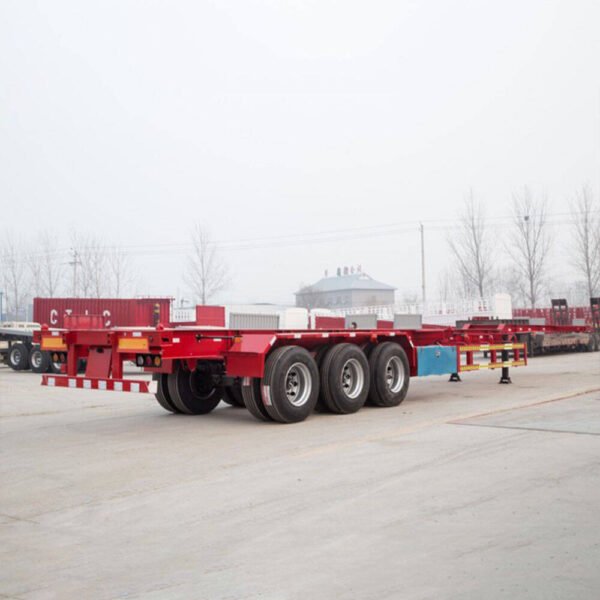 12m 20ft Skeletal Semi Trailer with FUWA axles for container transport