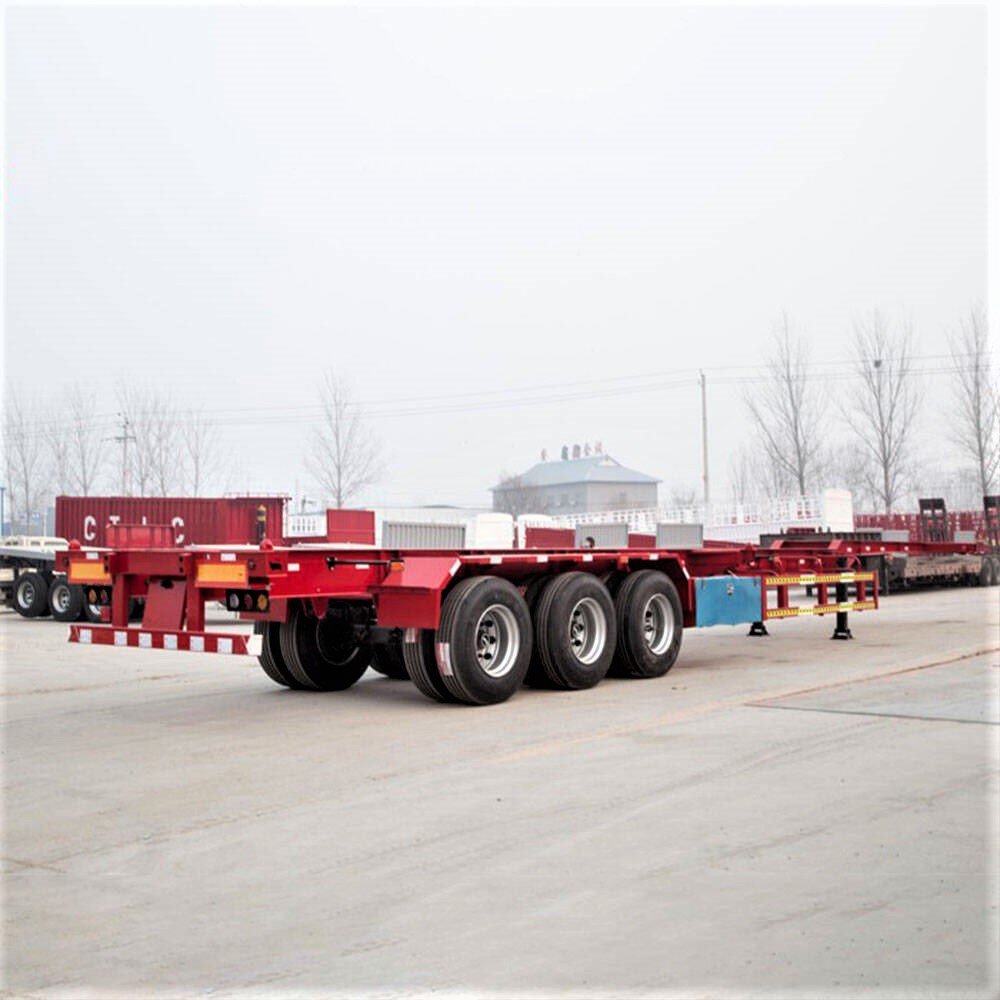 Skeletal semi trailer for container and cargo transport