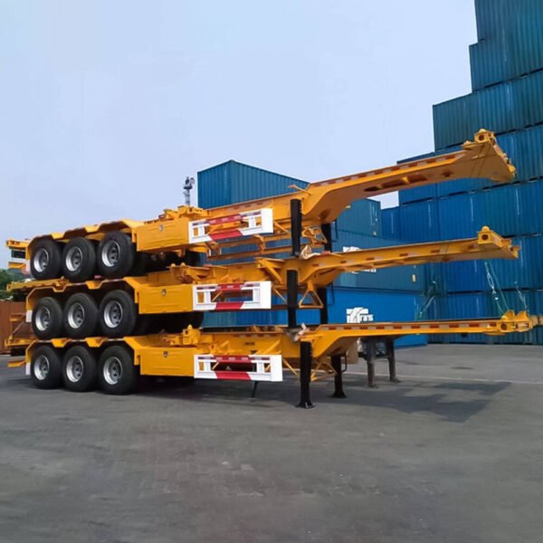 ZW Group 40ft Tri-Axle Skeleton Semi Trailer Front View