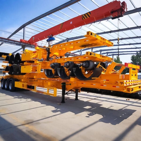 20ft Skeletal Container Semi Trailer with high-strength chassis and FUWA axles