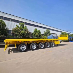 5 axle flatbed semi trailer for heavy cargo transport with durable steel frame and mechanical suspension by ZW Group
