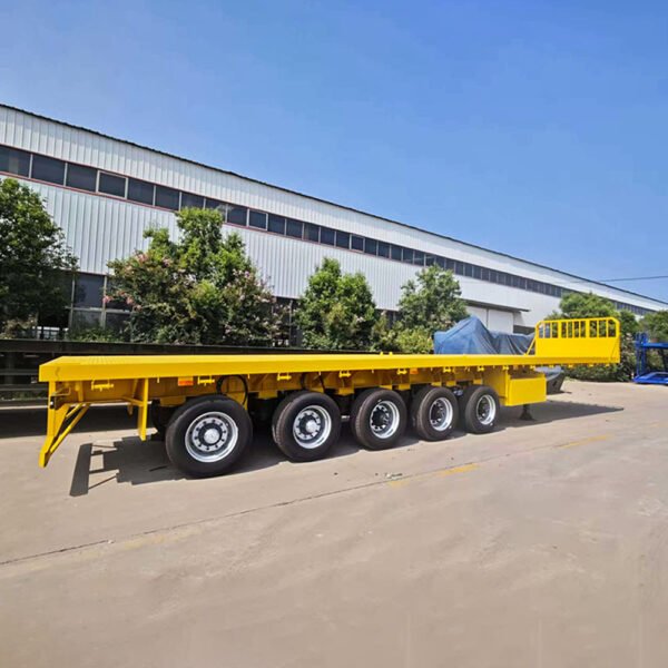 5 axle flatbed semi trailer for heavy cargo transport with durable steel frame and mechanical suspension by ZW Group