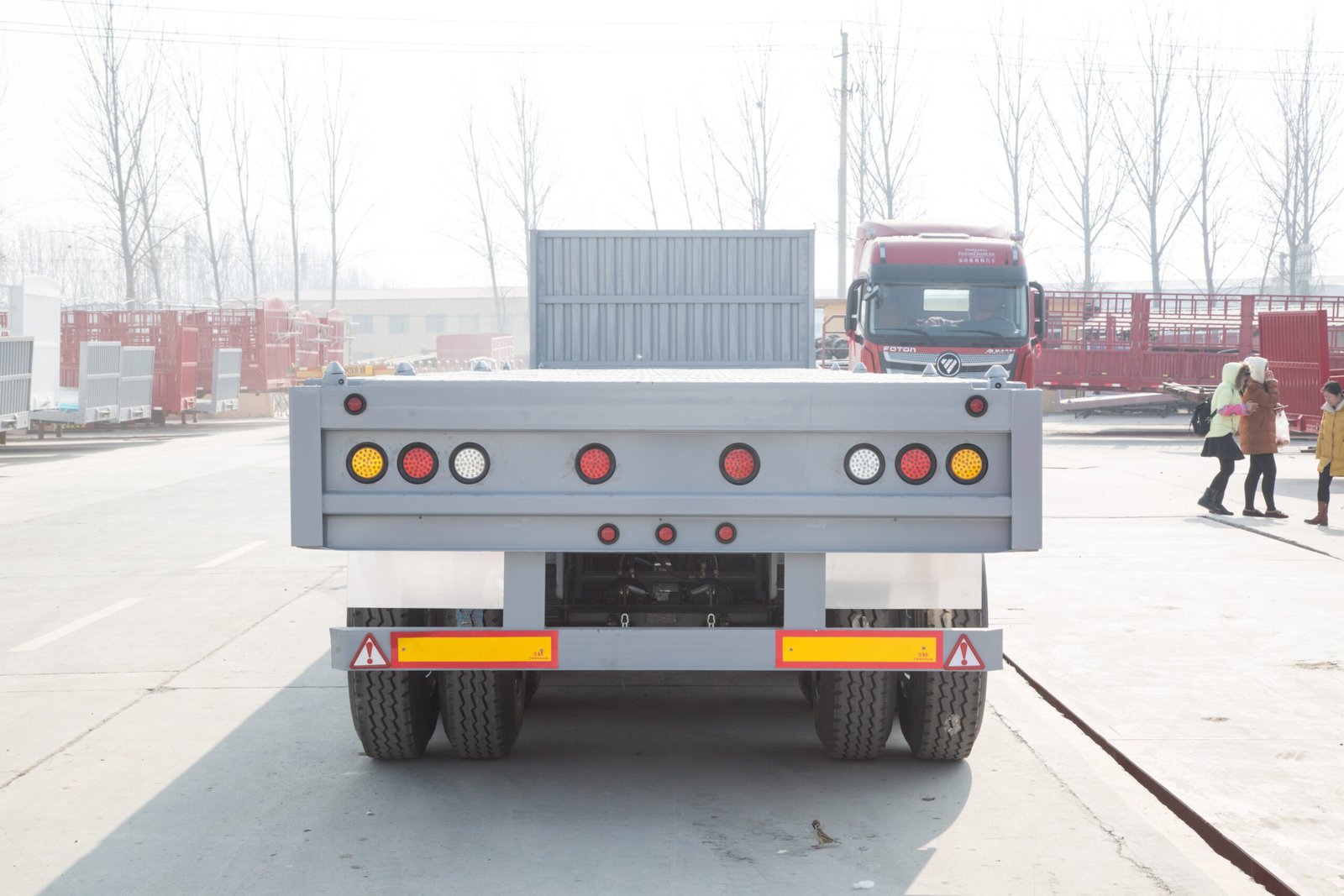 Uganda client 40ft flatbed semi trailer front view by ZW Group