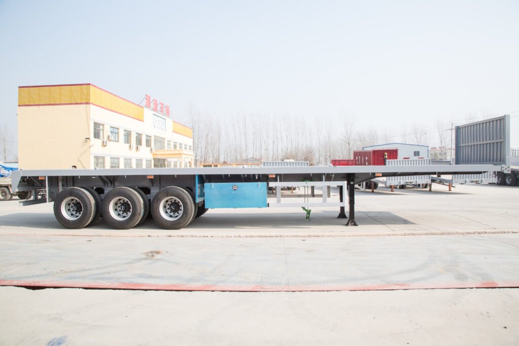 Uganda client 40ft flatbed semi trailer side view by ZW Group