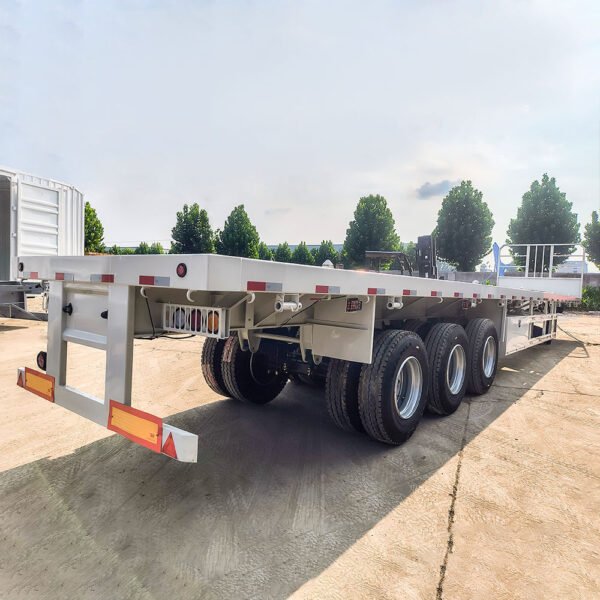 3-Axle Extendable Flatbed Trailer by ZW Group with extended chassis