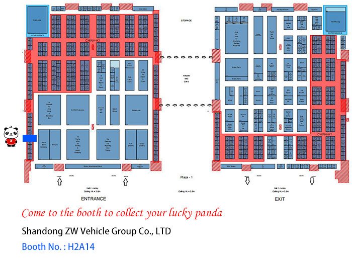 ZW Semi-Trailer booth location at 2025 Egypt Auto Parts Exhibition map
