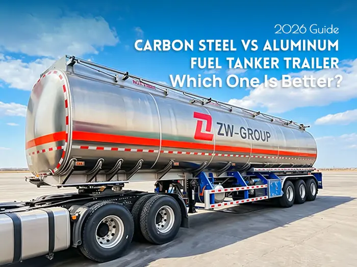 Carbon steel vs aluminum fuel tanker trailer comparison showing weight, durability, and corrosion resistance differences