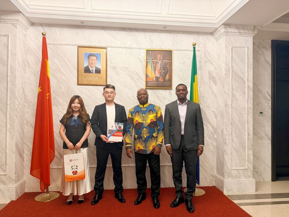 Gabon Embassy Meets ZW Group senior management group photo with Ambassador Baudelaire NDONG ELLA in Beijing