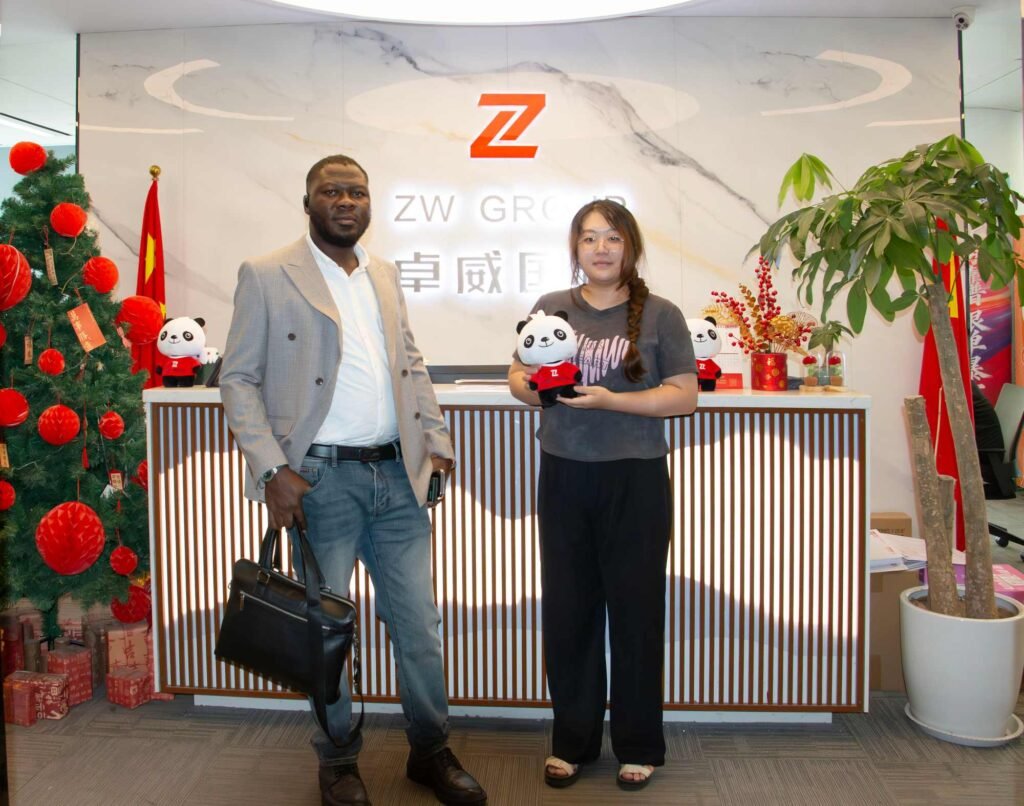DR Congo client visiting ZW Group office to discuss HOWO TX dump truck and tipper trailer solutions