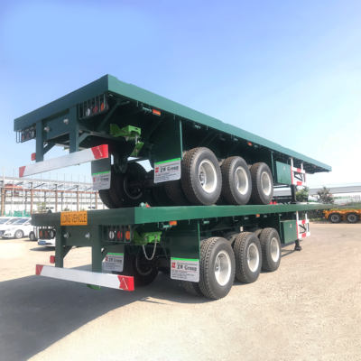 Burundi client 3 Axle 40ft Flatbed Semi Trailer delivered by ZW Group