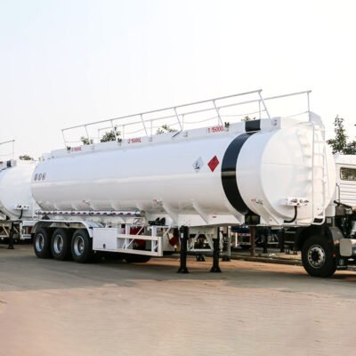 ZW Group Carbon Steel Fuel Tanker Trailer three-quarter angle showing front and side