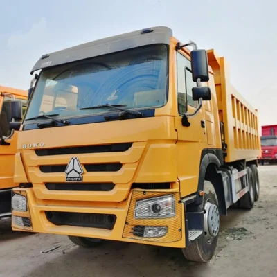 Used HOWO 371HP 6×4 10-wheel dump truck at construction site